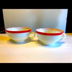 Vintage PYREX DINNERWARE White Milk Glass CUPS